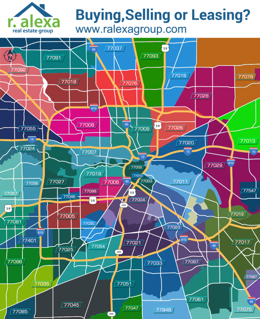 Houston Map With Zip Code Houston Zip Code Map | R. Alexa Group | Houston Real Estate